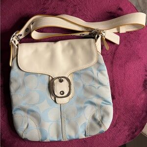 Coach Blue and Cream Crossbody Bag